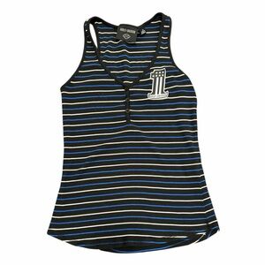 Harley-Davidson Black and Blue Striped Tank Top